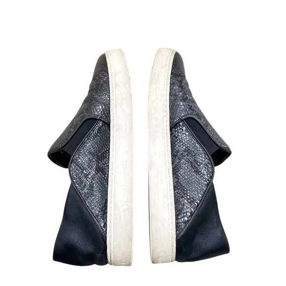 Vince Black/gray Flats Comfortable Slip-On Loafers leather python print 8/eu 38 - Picture 4 of 10